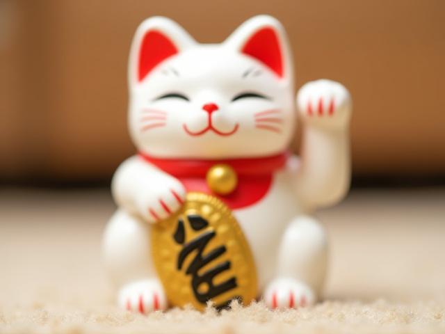 幸運を招く招き猫デザインのペット用おもちゃ